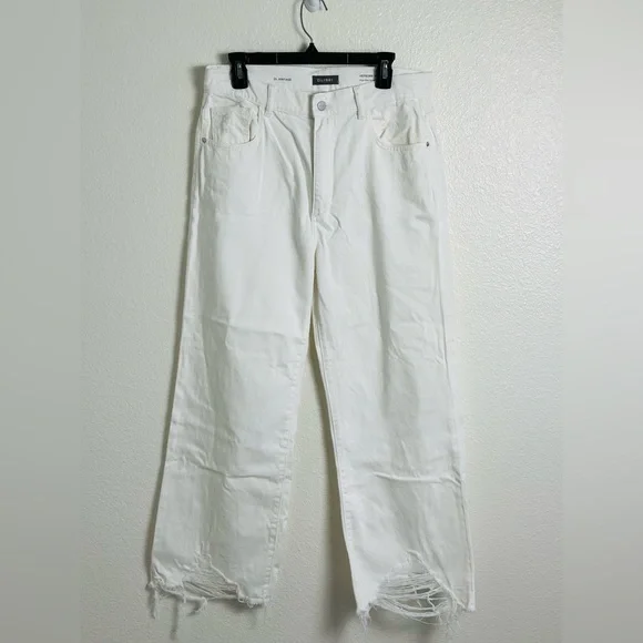 DL1961 Hepburn High Waist Raw Hem Wide Leg Jeans Size 30 - Picture 3 of 13